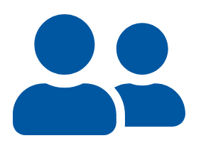 Blaues Icon zweier Personen