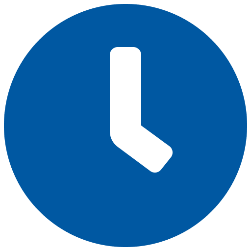 Blaues Icon einer Uhr